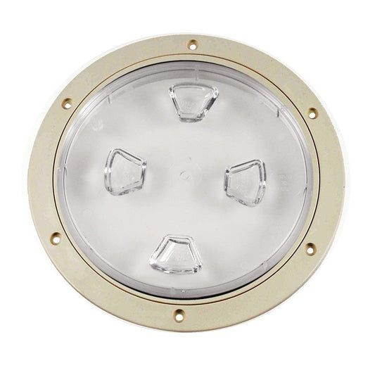 Beckson 8" Clear Center Screw-Out Deck Plate - Beige - Boat Gear USA