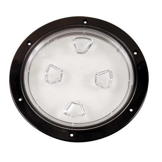 Beckson 8" Clear Center Screw-Out Deck Plate - Black - Boat Gear USA