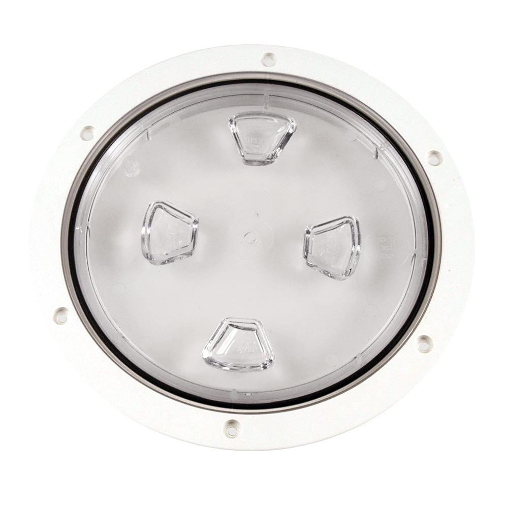 Beckson 8" Clear Center Screw-Out Deck Plate - White - Boat Gear USA