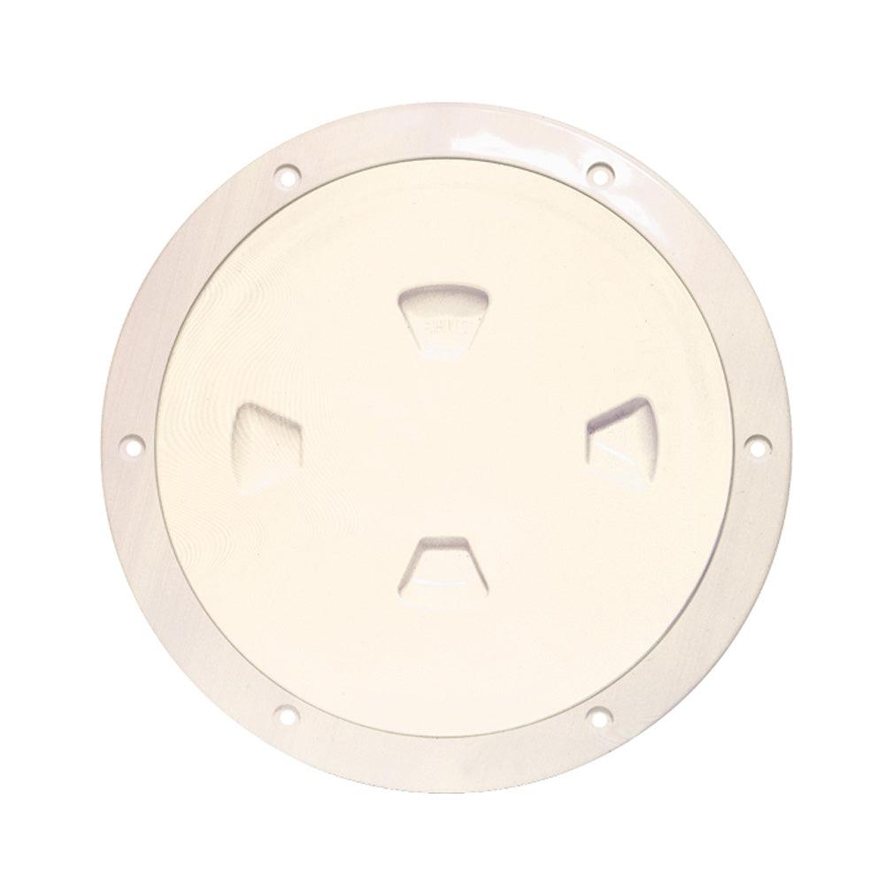 Beckson 8" Smooth Center Screw-Out Deck Plate - Beige - Boat Gear USA