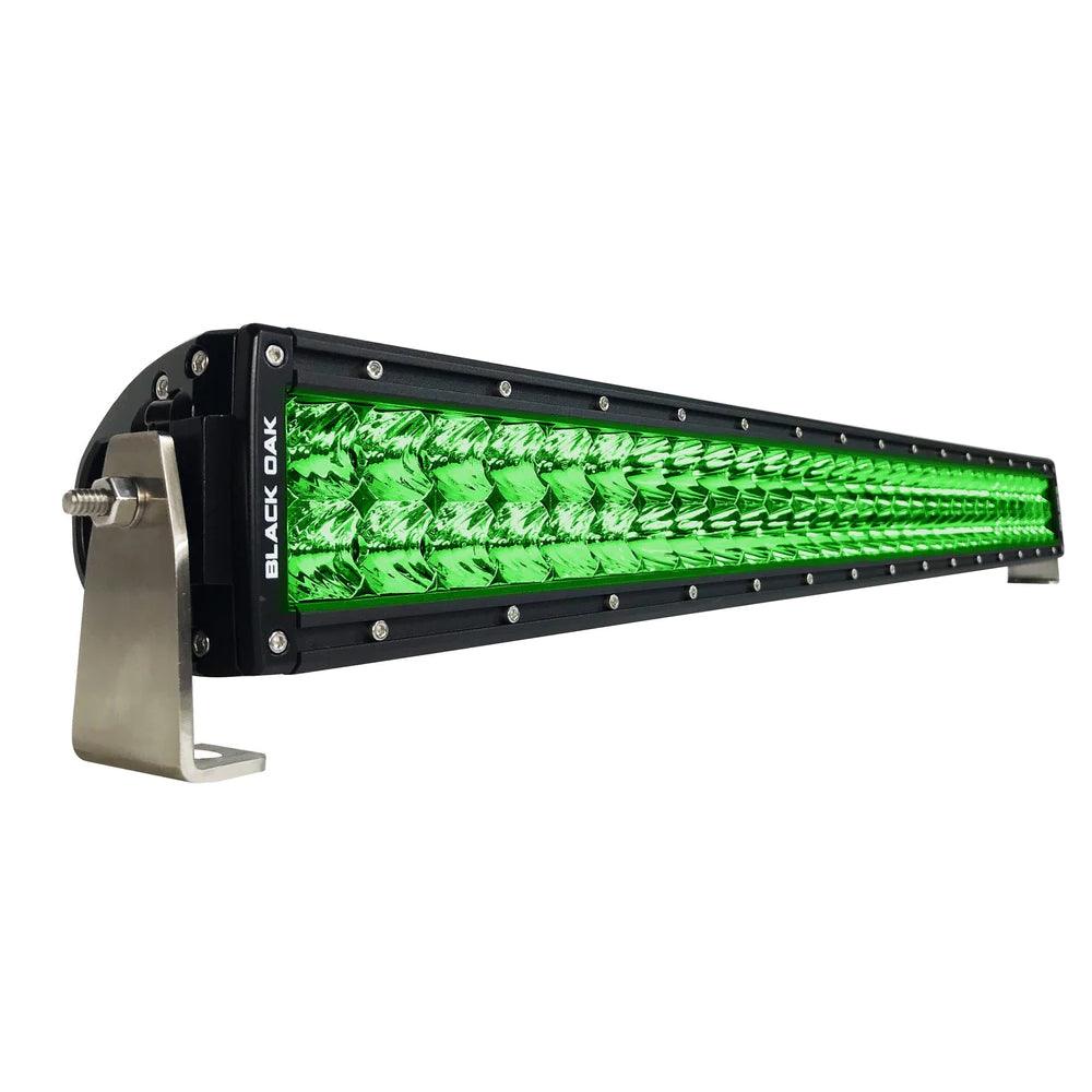 Black Oak Curved Double Row Combo Green Hog Hunting 30" Light Bar - Black - Boat Gear USA