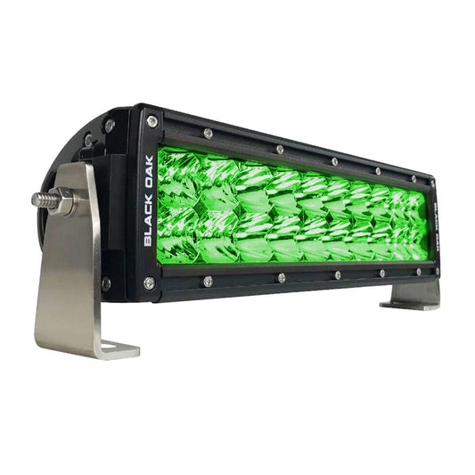 Black Oak Double Row Combo Green Hog Hunting 10" Light Bar - Black - Boat Gear USA