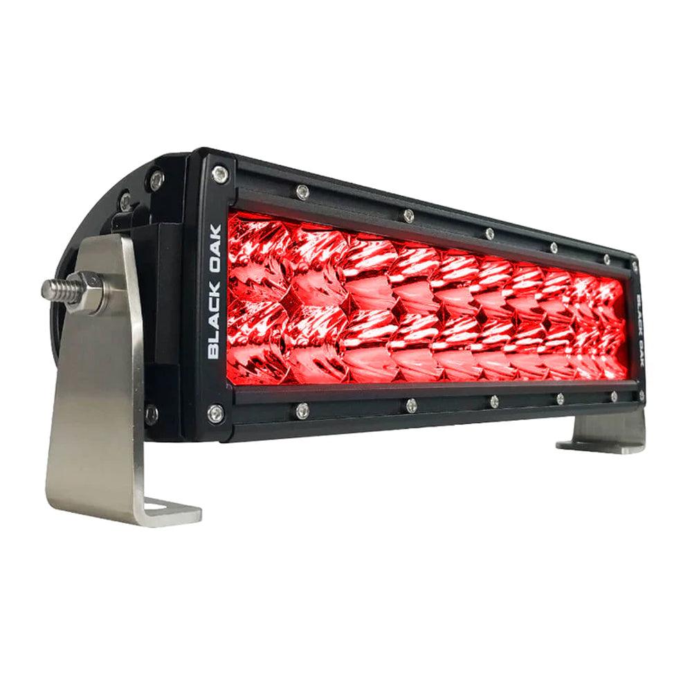 Black Oak Double Row Combo Red Predator Hunting 10" Light Bar - Black - Boat Gear USA