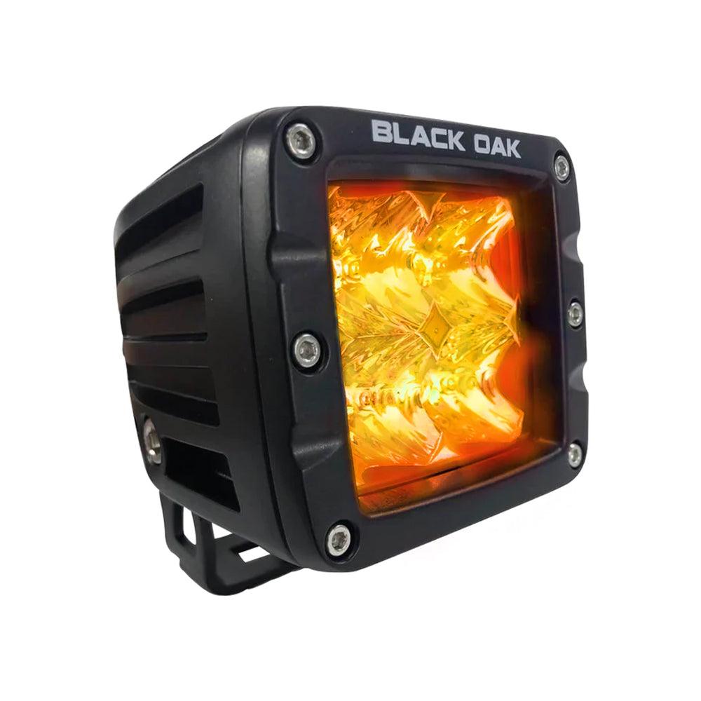 Black Oak Pro Series 2" Amber Flood Pod - Black - Boat Gear USA