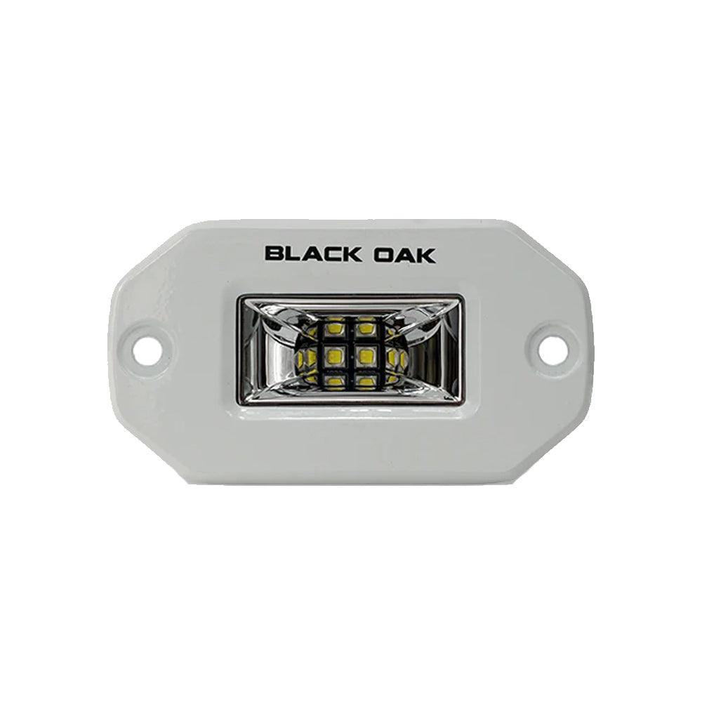 Black Oak Pro Series 2" Flush Mounted Scene Light - White - Boat Gear USA