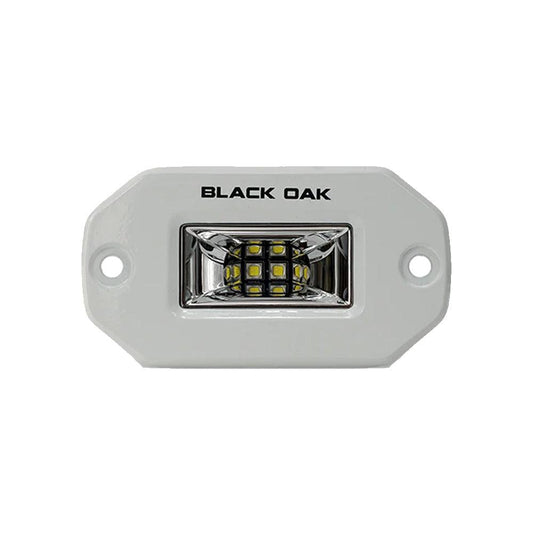 Black Oak Pro Series 2" Flush Mounted Scene Light - White - Boat Gear USA