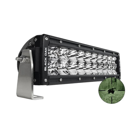 Black Oak Pro Series Double Row Combo Infrared 10" 940nm Light Bar - Black - Boat Gear USA