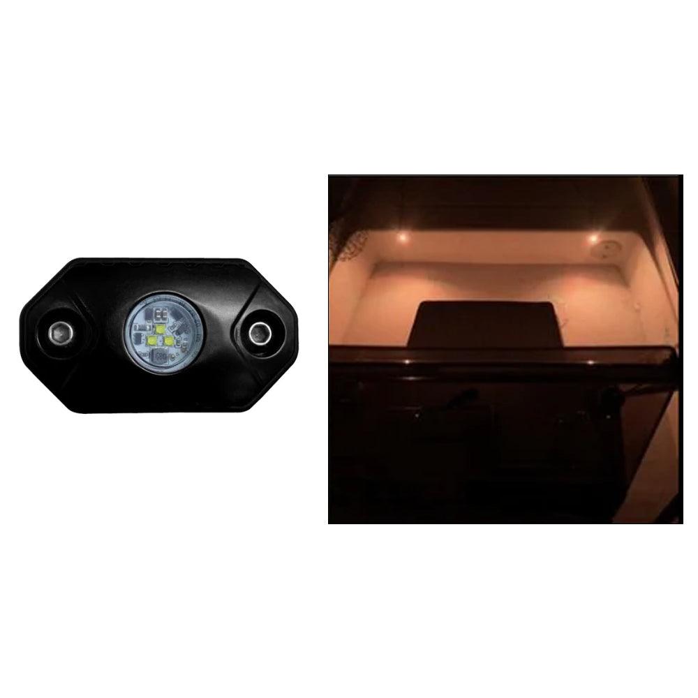 Black Oak Rock Accent Light - Amber - Black Housing - Boat Gear USA