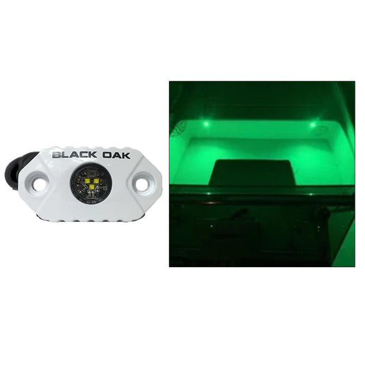 Black Oak Rock Accent Light - Green - White Housing - Boat Gear USA