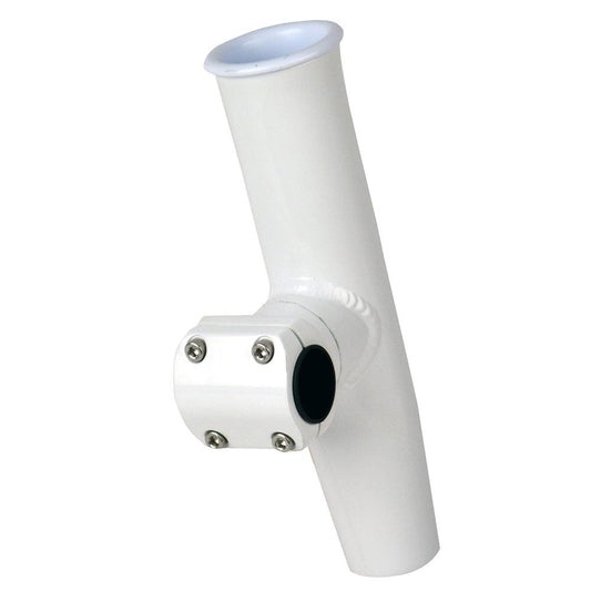 C.E. Smith Adjustable Mid Mount Rod Holder - 1-1/4" or 1-5/16" OD - White Powder Coat Aluminum w/Sleeve & Hex Key - Boat Gear USA