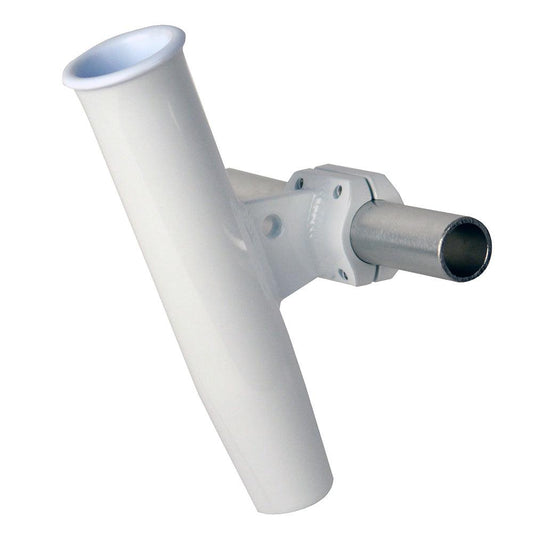 C.E. Smith Aluminum Horizontal Clamp-On Rod Holder 1.66" OD - White Powder Coated w/Sleeve - Boat Gear USA