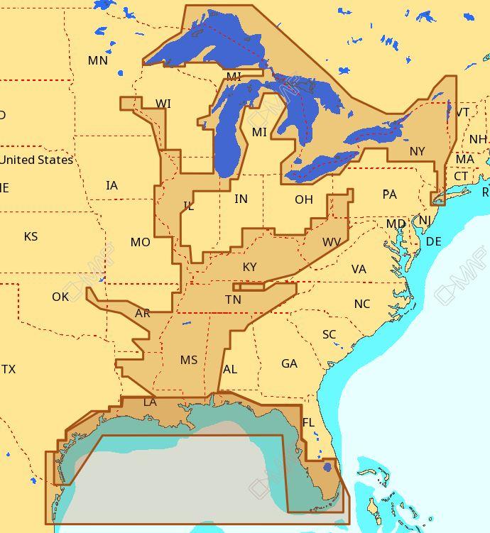 C-map Na-m023 Max Wide C Card Gulf Coast , Great Lakes And Rivers - Boat Gear USA