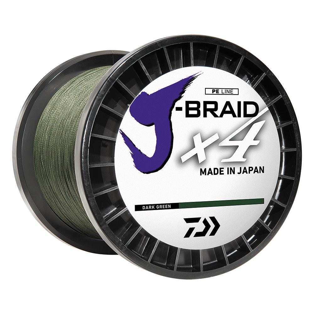 Daiwa J-BRAID x4 Braided Line - 20lb - 300 yds - Dark Green - Boat Gear USA