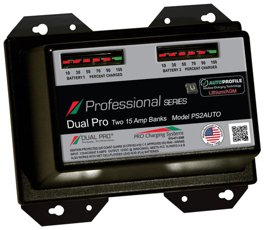 Dual Pro Ps2auto Battery Charger, Auto Profile 2 Bank 30 Amps - Boat Gear USA