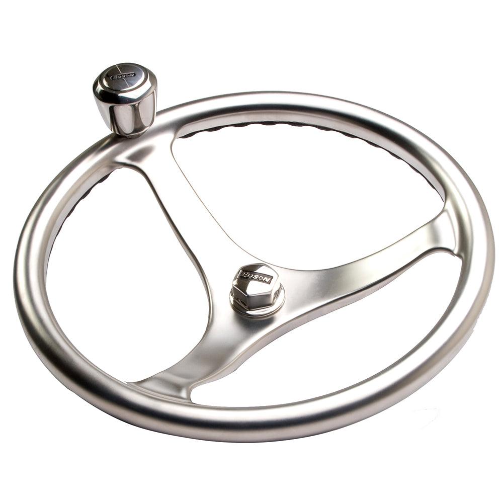 Edson Satin Finish ComfortGrip Powerwheel - 14.5" w/Knob & Nut - Boat Gear USA