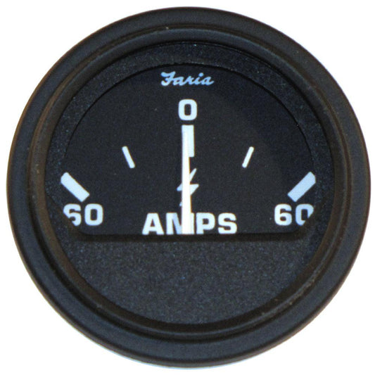 Faria 2" Heavy-Duty Ammeter (60-0-60) - Black - Boat Gear USA