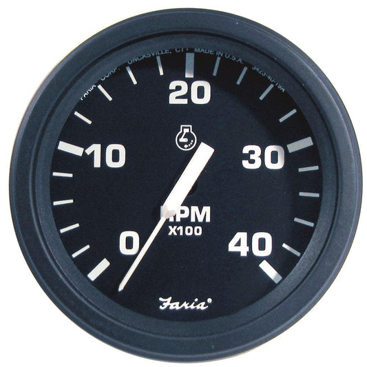 Faria 4" HD Tachometer (4000 RPM) Diesel (Mech Takeoff & Var Ratio Alt) - Black - Boat Gear USA