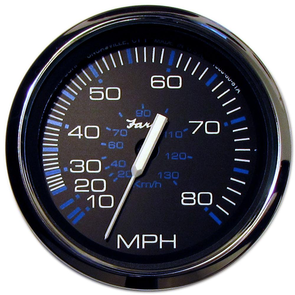 Faria Chesapeake Black 4" Speedometer - 80MPH (Pitot) - Boat Gear USA