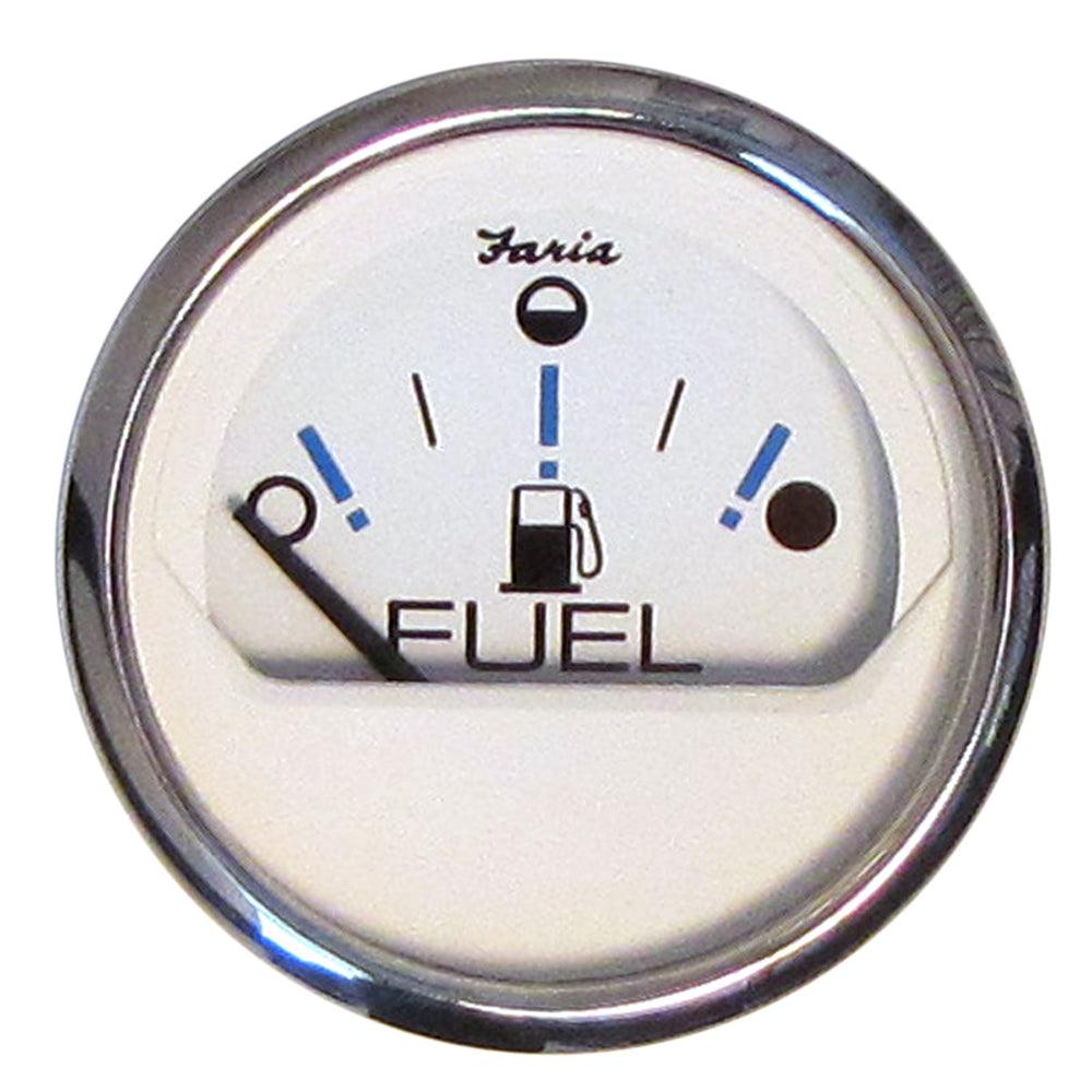 Faria Chesapeake White SS 2" Fuel Level Gauge - Metric (E-1/2-F) - Boat Gear USA