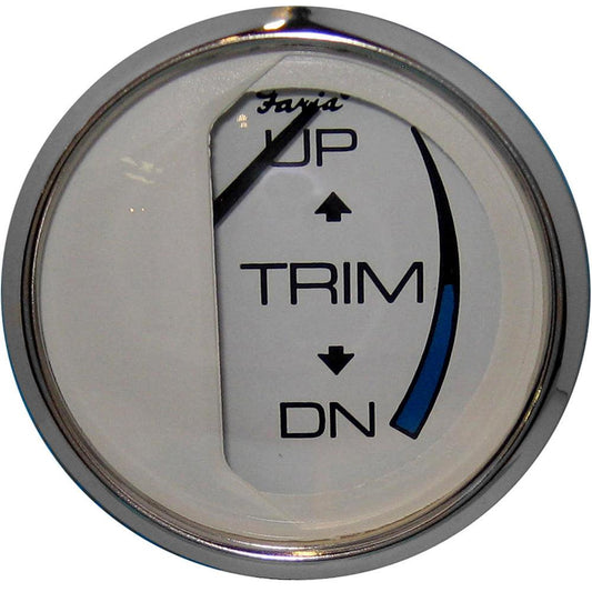 Faria Chesapeake White SS 2" Trim Gauge (Mercury / Mariner / Mercruiser / Volvo DP / Yamaha - '01 and Newer) - Boat Gear USA