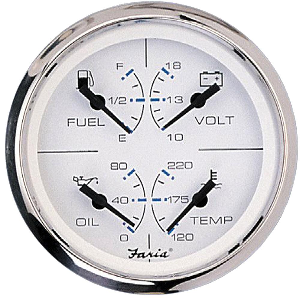 Faria Chesapeake White SS 4" Multifunction Gauge - Boat Gear USA