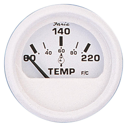 Faria Dress White 2" Cylinder Head Temperature Gauge (60 - 220° F) - Boat Gear USA