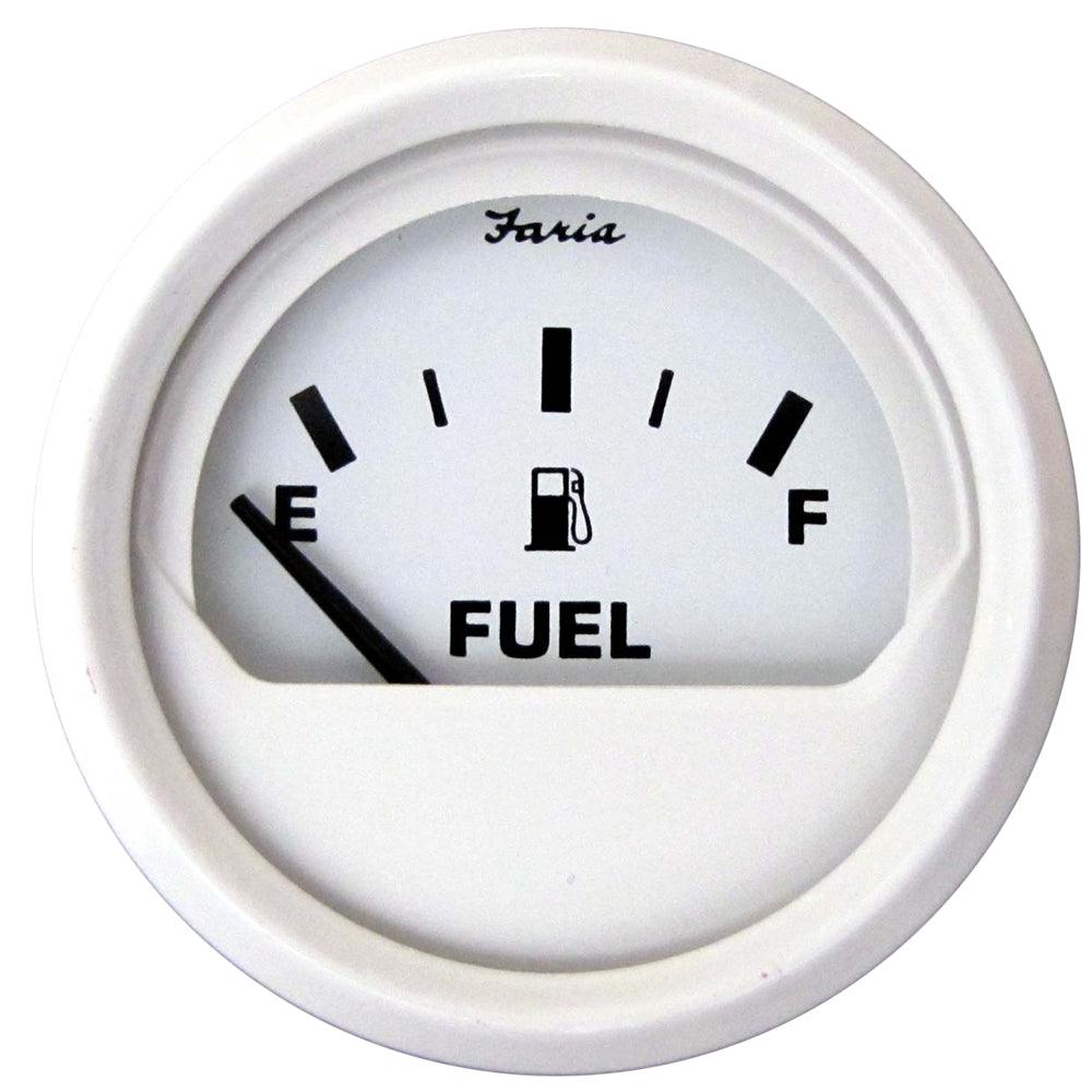 Faria Dress White 2" Fuel Level Gauge (E-1/2-F) - Boat Gear USA