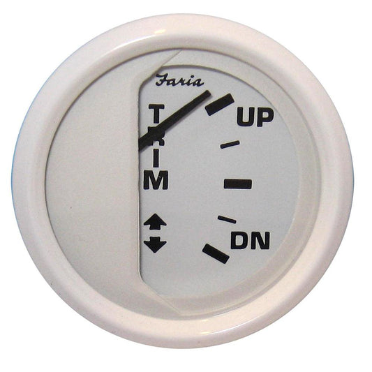 Faria Dress White 2" Trim Gauge (J/E/Suzuki Outboard) - Boat Gear USA