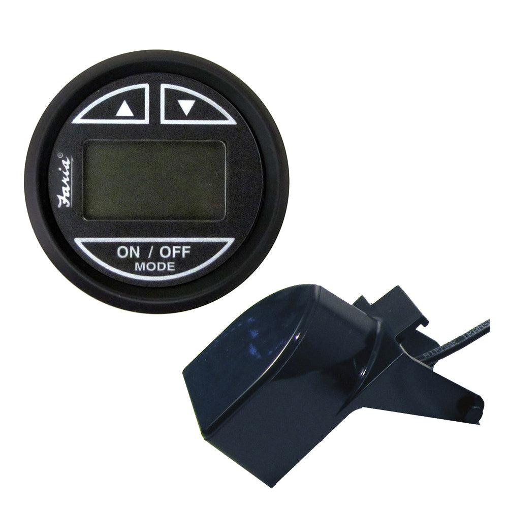 Faria Euro Black 2" Depth Sounder w/Transom Mount Transducer - Boat Gear USA