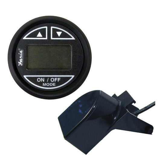 Faria Euro Black 2" Depth Sounder w/Transom Mount Transducer - Boat Gear USA