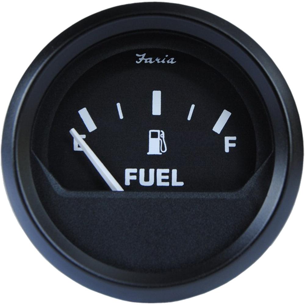 Faria Euro Black 2" Fuel Level Gauge - Boat Gear USA