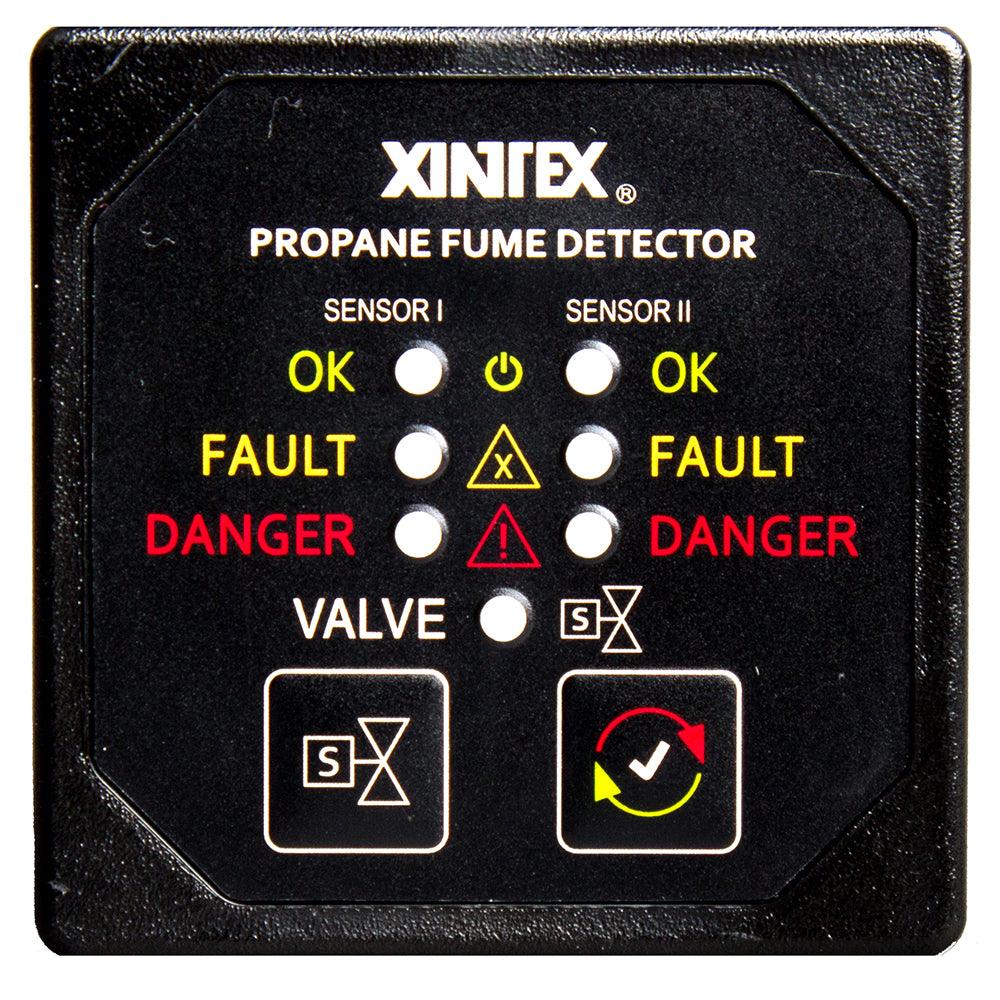 Fireboy-Xintex Propane Fume Detector & Alarm w/2 Plastic Sensors & Solenoid Valve - Square Black Bezel Display - Boat Gear USA