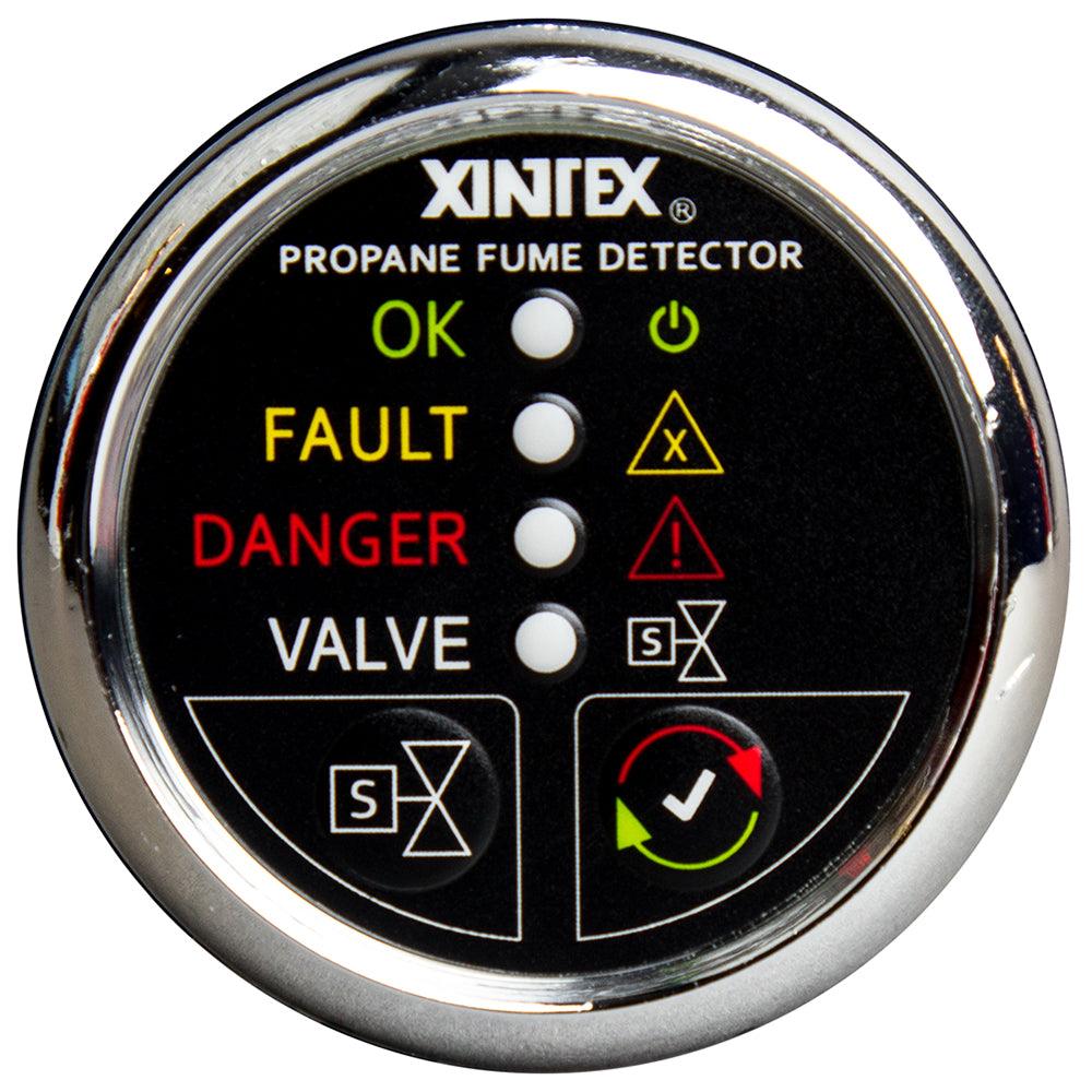 Fireboy-Xintex Propane Fume Detector w/Automatic Shut-Off & Plastic Sensor - No Solenoid Valve - Chrome Bezel Display - Boat Gear USA