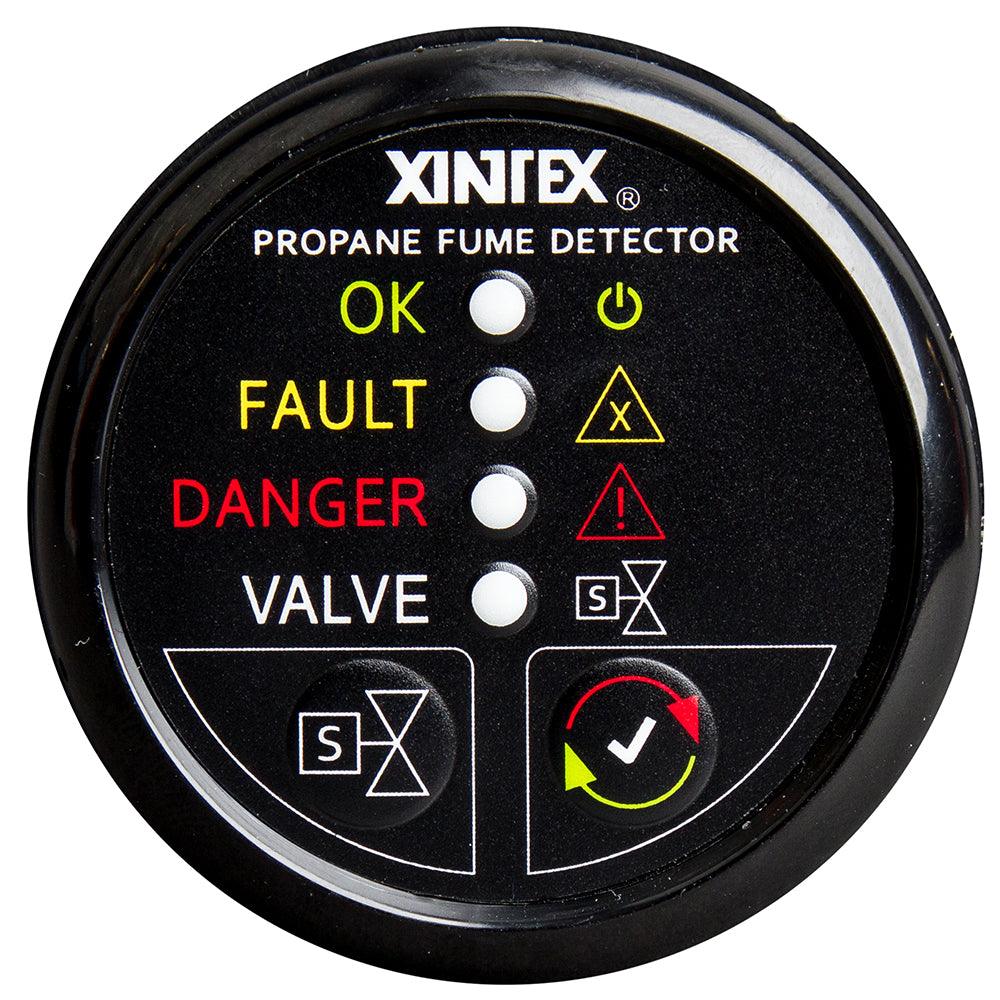 Fireboy-Xintex Propane Fume Detector w/Plastic Sensor & Solenoid Valve - Black Bezel Display - Boat Gear USA