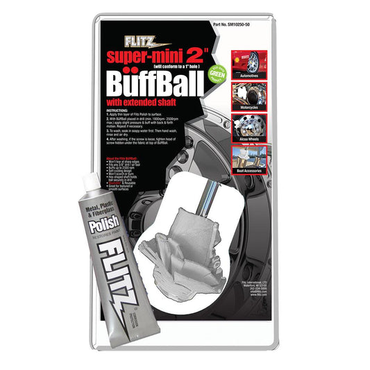 Flitz Buff Ball - Super Mini 2" - White w/1.76oz Tube Flitz Polish - Boat Gear USA