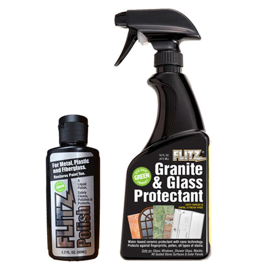 Flitz Granite & Glass Protectant 16oz Spray Bottle w/1-1.7oz Liquid Polish - Boat Gear USA