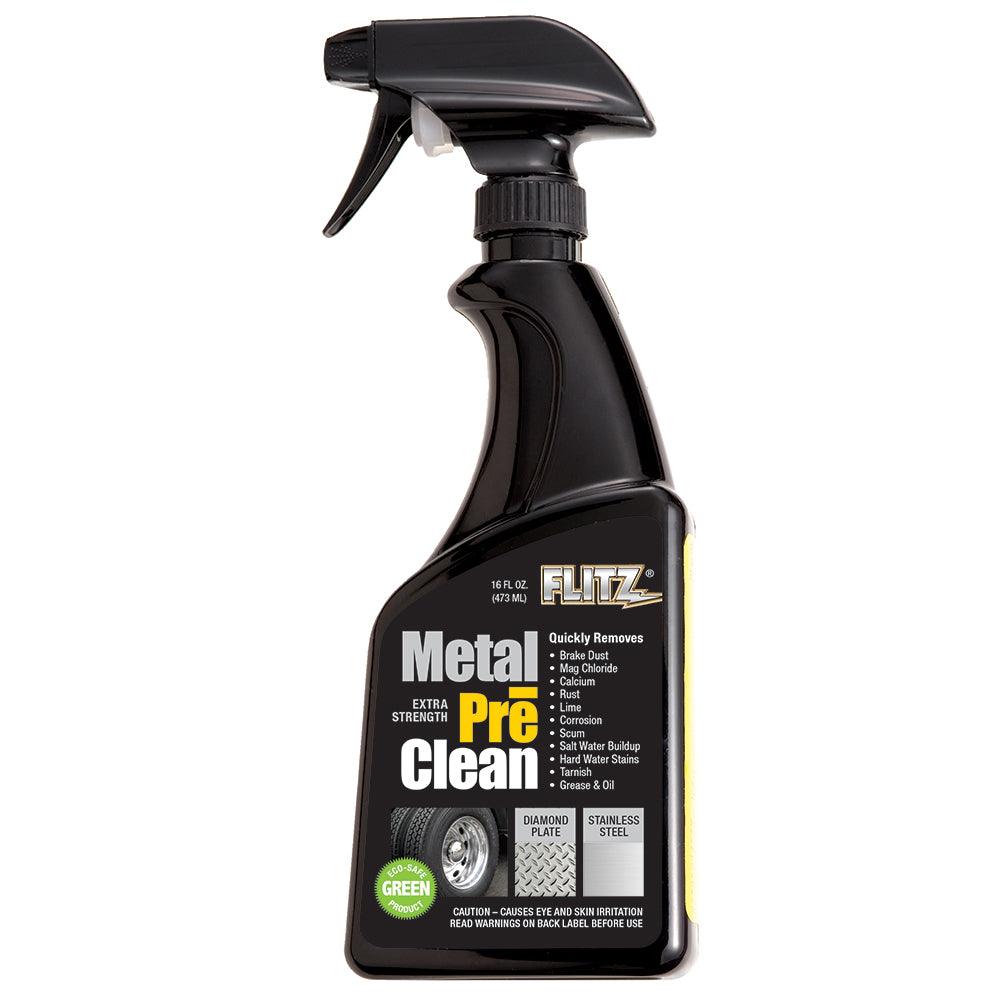 Flitz Metal Pre-Clean - All Metals Icluding Stainless Steel - 16oz Spray Bottle - Boat Gear USA