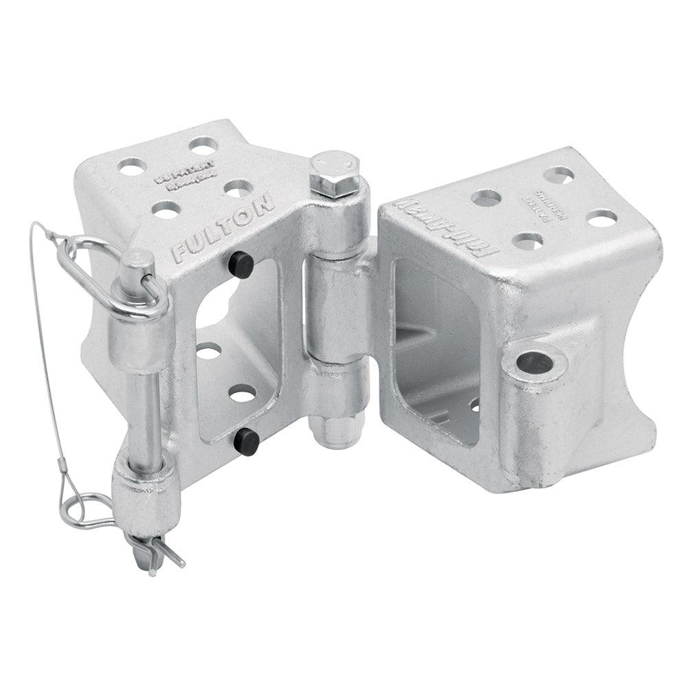 Fulton Fold-Away Bolt-On Hinge Kit 3" x 5" Trailer Beam, Rating 9,000 lbs., 48" Pivot, Z-Max 600 Zinc Finish - Boat Gear USA