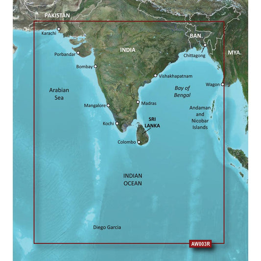 Garmin BlueChart® g3 HD - HXAW003R - Indian Subcontinent - microSD™/SD™ - Boat Gear USA