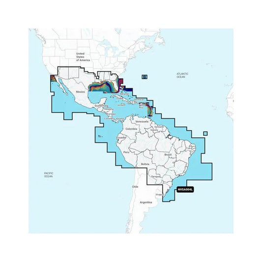 Garmin Navionics Vision+™ NVSA004L -Mexico, the Caribbean to Brazil - Inland & Coastal Marine Charts - Boat Gear USA
