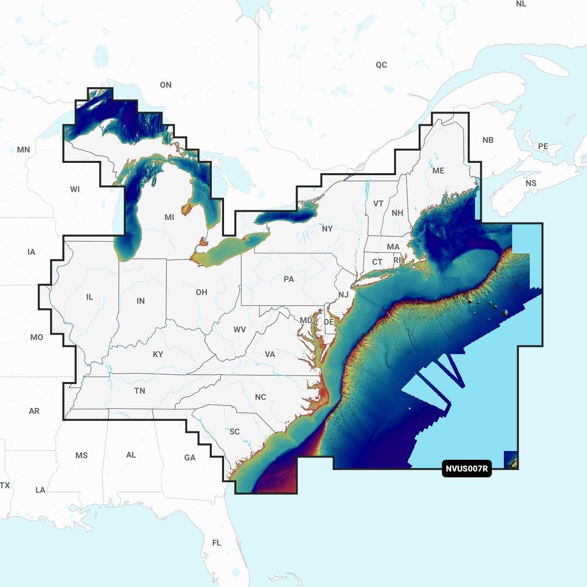 Garmin Nvus007r Navionics+ Vision+ U.s. East Microsd - Boat Gear USA