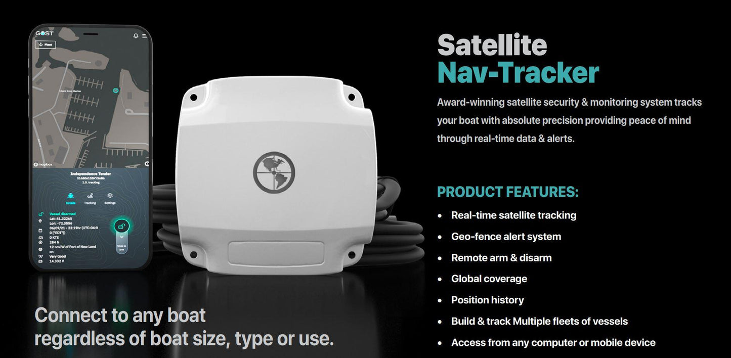 GOST Nav-Tracker Elite 1.0 IDP SAT/GPS Tracking Device With 80' Cable - Boat Gear USA