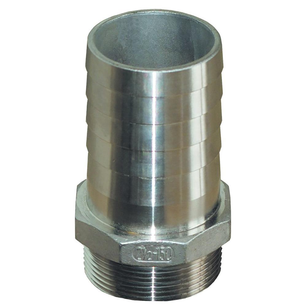 GROCO 1-1/2"" NPT x 1-1/2" ID Stainless Steel Pipe to Hose Straight Fitting - Boat Gear USA