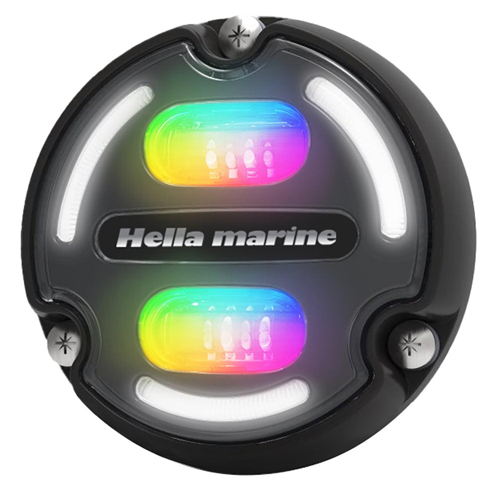 Hella Marine A2 RGB Underwater Light - 3000 Lumens - Black Housing - Charcoal Lens w/Edge Light - Boat Gear USA