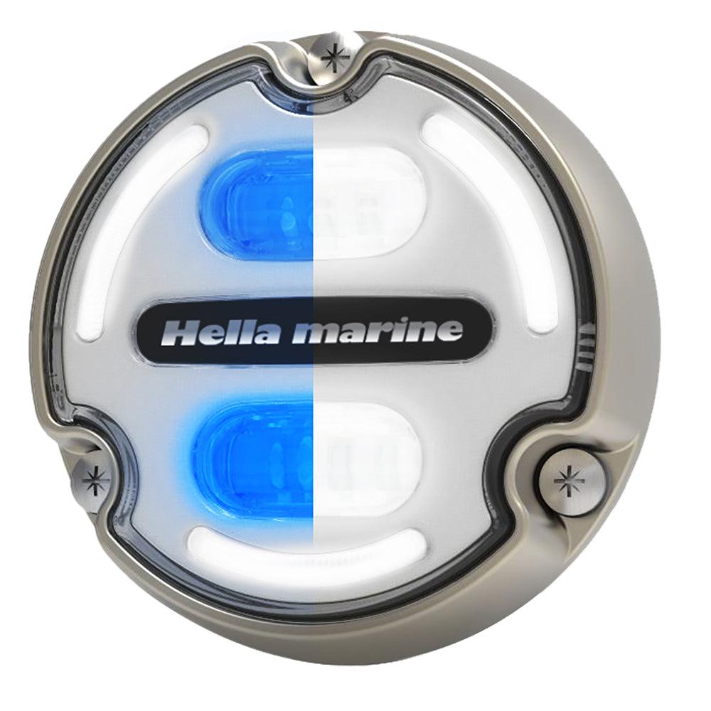 Hella Marine Apelo A2 Blue White Underwater Light - 3000 Lumens - Bronze Housing - White Lens w/Edge Light - Boat Gear USA