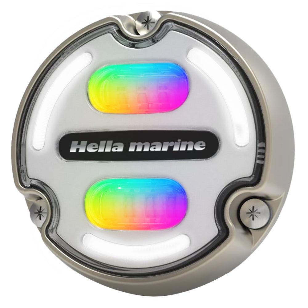 Hella Marine Apelo A2 RGB Underwater Light - 3000 Lumens - Bronze Housing - White Lens w/Edge Light - Boat Gear USA