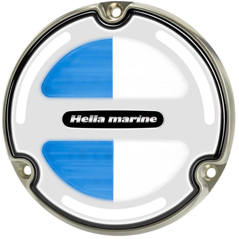 Hella Marine Apelo A3 White/Blue Underwater Light - Bronze - White Lens - Boat Gear USA