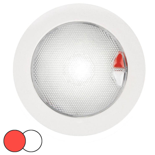 Hella Marine EuroLED 150 Recessed Surface Mount Touch Lamp - Red/White LED - White Plastic Rim - Boat Gear USA