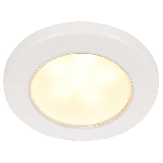 Hella Marine EuroLED 75 3" Round Screw Mount Down Light - Warm White LED - White Plastic Rim - 12V - Boat Gear USA