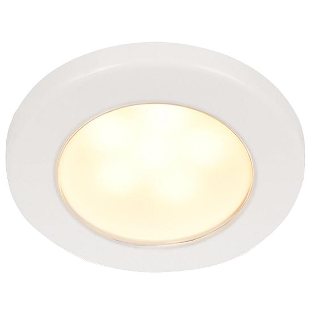 Hella Marine EuroLED 75 3" Round Screw Mount Down Light - Warm White LED - White Plastic Rim - 24V - Boat Gear USA